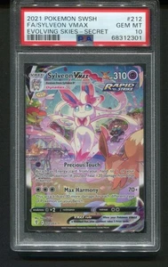 2021 Pokemon SWSH Sylveon Vmax Full Art Evolving Skies Secrect #212 PSA 10 - Picture 1 of 2