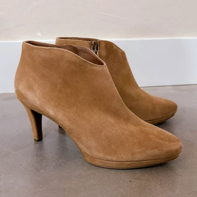 Paul Green Elle Suede Leather Heel Pointed Ankle Fall Boots Tan Brown sz 3.5 NWT - Image 1 of 4
