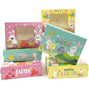 24Pcs Easter Cookie Boxes with Window, Color Easter Bunny Egg Cookie Gift Kra... - Picture 1 of 7