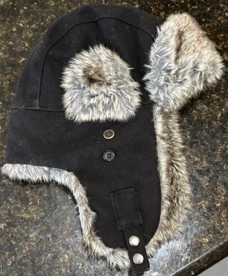 Sombrero para Hombres Trapper Apt 9 Negro Mezcla de Lana Gorra de Invierno Orejeras Piel Sintética Cálido Foto 1 de 3