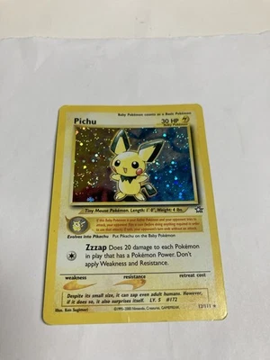 Pokémon TCG Pichu 12/111 Neo Genesis Unlimited Holo Rare HP w/Holo Swirl - Image 1 of 4
