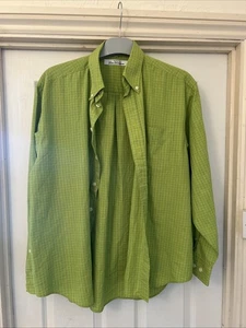 Mens Vintage Ben Sherman Shirt Long-sleeve Size L Large Green - Picture 1 of 6