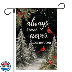 FUYUCHEN Always Loved Never Forgotten Memorial Garden Flag 12x18  - Picture 1 of 5
