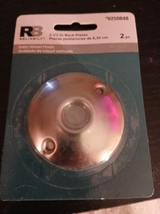 Placas traseras confiables de 2-1/2" perilla de puerta acabado níquel satinado entrada redonda 2 piezas - Imagen 1 de 2