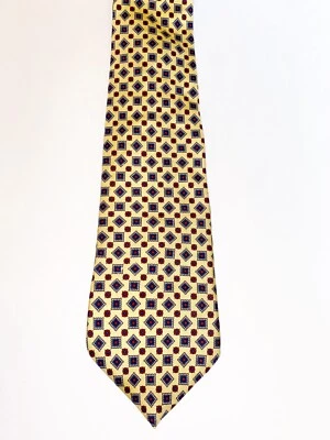 Corbata Savile Row Amarillo Azul Borgoña Foto 1 de 4