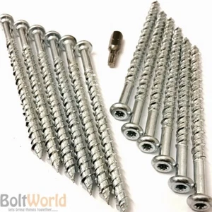 PAN HEAD MASONRY SCREWS TORX MULTI FIXINGS CONCRETE, BRICK, STONE,WOOD FIX ZINC - Picture 1 of 1