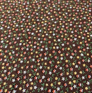 Vintage Concord Fabrics Floral Cotton Fabric 1/4 yard x 44" Brown Multicolor Flo - Picture 1 of 6