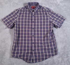 Vintage JC Penney Big Mac Plaid Shirt Short Sleeve Mens Medium Cotton Pocket - Picture 1 of 9