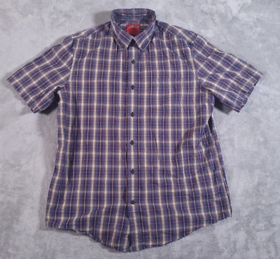 Vintage JC Penney Big Mac Plaid Shirt Short Sleeve Mens Medium Cotton Pocket - Image 1 of 4