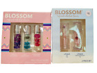 2 Sets Blossom Lip Gloss Roll-On & Lip Balm Color Changing Infused Real Flowers