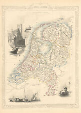 NETHERLANDS. 'Holland'. Provinces. Rotterdam view. TALLIS/RAPKIN 1851 old map