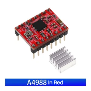 2PCS A4988/DRV8825 Stepper Motor Driver Red Green Purple w/ Heatsink CNC 3D - Picture 1 of 13