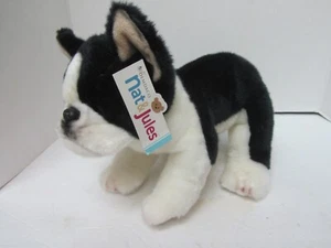 Peluche cane Nat and Jules Alert in piedi piccolo Boston Terrier lungo 7,5" - Foto 1 di 8