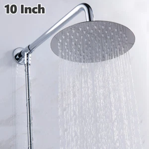 10" Round Rainfall Shower Head High Pressure Bathroom Rain SprayerBrushed Nickel - Picture 1 of 6