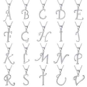 Kette Halskette Buchstabe 925 Silber Buchstabenkette Silberkette Silberschmuck - Bild 1 von 63
