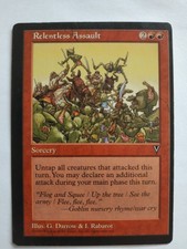 MTG MISPRINT ERROR VISIONS RELENTLESS ASSAULT MISCUT MAGIC THE GATHERING RARE