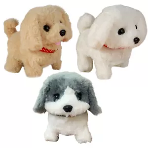 Electronic Robot Dog Walking Barking Tail Wagging Pet Puppy Plush Dog Kids Gift - Picture 1 of 13