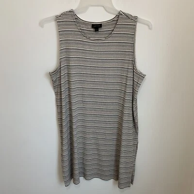 Vestido Jill Wearever para mujer talla L sin mangas tejido elástico a rayas rayón suave Foto 1 de 4