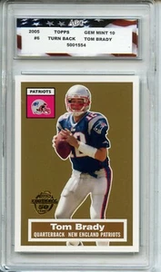 Topps Turn Back the Clock 2005 #6 Tom Brady AGC 10 gemas como nuevo New England Patriots - Imagen 1 de 2