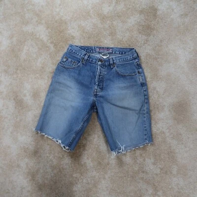 Pantalones cortos plateados de mezclilla para mujer 30 azules Foto 1 de 4