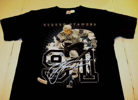 STEVEN STAMKOS Game Action Pose NHLPA Hockey - Black T-Shirt New! NWT - Youth XL Cover