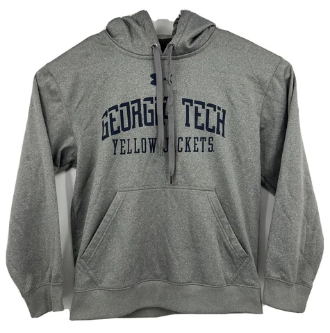 Georgia Tech Jackets Under Armour Storm Sweatshirt Hoodie Mens Small Gray Cover