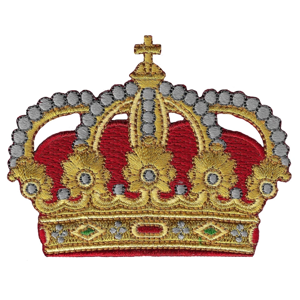 PARCHE KING QUEEN CROWN planchado nuevo APLICACIÓN EMPERADOR FAMILIA REAL BORDADA nuevo Foto 1 de 4