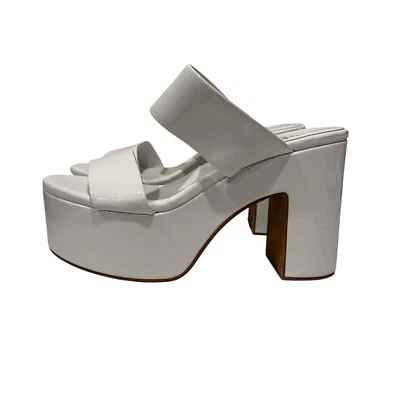 Jeffrey Campbell Mujer Blanco Plataforma Sin Cordones Tacón Bloque Cuero 8.5 Foto 1 de 4