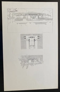 BUILDING PLANS & DESIGNS OF FRANK LLOYD WRIGHT WASMUTH PLATE 57 PETIT MORTUARY - Picture 1 of 6