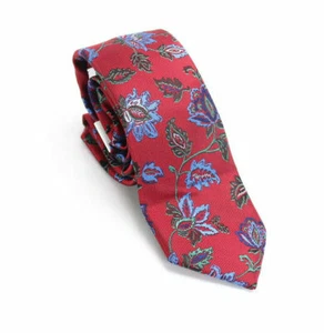 Bar III Para hombres Cuello Corbata Azul Rojo Garza Estampado Floral Delgado Seda $55 306 - Imagen 1 de 1