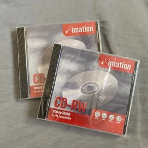 2 pack New Blank CD-RW Rewritable Recordable Media Slim Jewel Case Imation - Picture 1 of 3