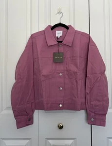 Le Lis Collection Long Sleeve MULBERRY PINK Denim Jean Jacket Women's Small -NWT - Picture 1 of 14