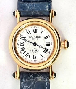 CARTIER Diabolo 18KYG Lederband 1440 Original Box Papiere alles Schweizer Top - Bild 1 von 15