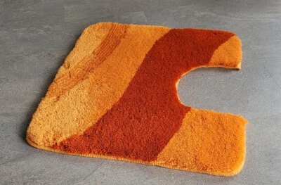  London Karotte Orange WC-Vorleger mit Ausschnitt 55x55cm. Florhöhe: 25mm - Bild 1 von 4