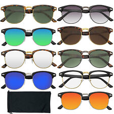 Mens Sunglasses Womens Sunglasses Vintage Retro Sunglasses Half Frame Men Women 