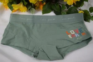 Victoria's Secret Logo Boyshort L Seasalt Green With Earth Graphic - Picture 1 of 1
