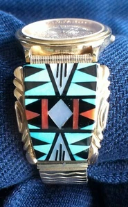 ZUNI Herren 14k Uhr Armband Ninibah Tlaquepaque Village Sedona - Bild 1 von 11