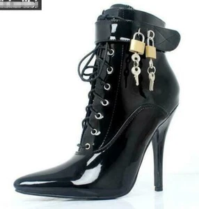 Sexy Party Women High Heel Boots Lace Up Nightclub Pointed Toe Shoes Ankle Boots - Picture 1 of 14