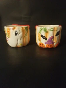 Vintage Royal Norfolk Halloween Ghost Pumpkin Planter Candy Dish Cup Boo Bat - Picture 1 of 12
