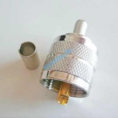 UHF Crimp Male PL-259 Plug RG58 RG142 RG400 LMR195 LMR200 Lot RF Cable Connector - Image 1 of 4