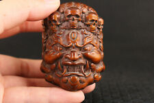 Chinese boxwood handmade casting devil buddha statue figure collectable