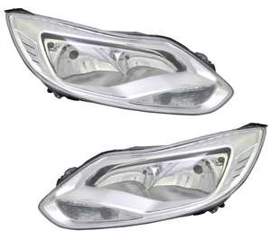 Scheinwerfer Set für Ford Focus MK3 2011-2014 H1 H7 LWR Stellmotor Chrom - Bild 1 von 5