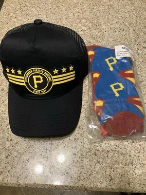 Pittsburgh Pirates Adjustable Trucker Hat & Superman Kids Socks Lot SGA - Image 1 of 2
