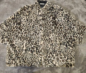 Dennis By Dennis Basso Womens Faux Fur Half Sleeve Coat Sz MED, Pockets - Picture 1 of 12
