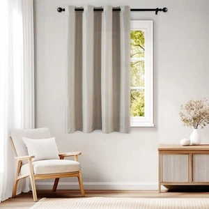 Linen Textured Curtain 63 Inch Length for Living Room Light Filtering Thermal... - Picture 1 of 9