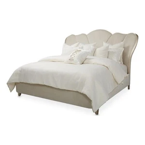 Pemberly Row Eastern King Channel Tufted Velvet Bed - Caramel - Picture 1 of 5