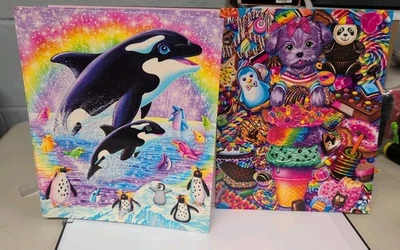 Lote de 2 carpetas de 2 bolsillos Lisa Frank orca ballenas vida marina y helado perro 2014 Foto 1 de 4