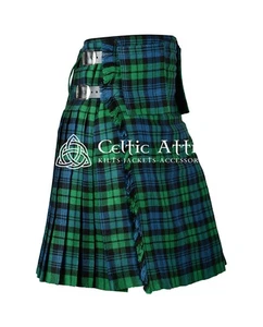 Scottish Traditional Campbell Ancient Tartan 8 Yard KILT With Detachable Pockets - Picture 1 of 4