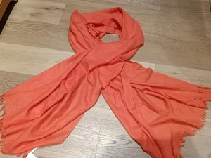 Bufanda de invierno de lana y cachemir para mujer CALVIN KLEIN con flecos, rosa, O/S - Imagen 1 de 9