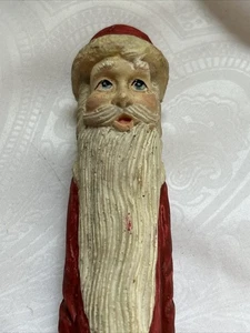 Vintage Bleistift Stick Weihnachtsmann trägt eine Laterne geglaubt Keramik detailliert - Bild 1 von 24